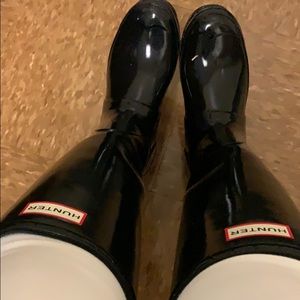 Hunter Boots black wide calf